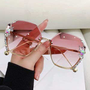 Women Sunglasses Women Luxury Brand Design Diamond Sunglasses